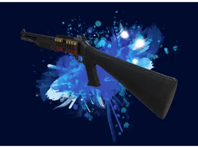 SHOTGUN 2 - Benelli M4 Super 90 Tactical Shotgun - 4K Game Ready Low-poly 3D model