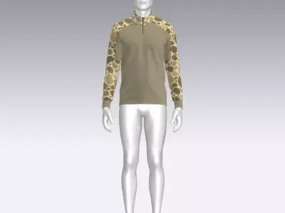 Military T-shirt Low-poly 3D model get