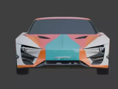 Experimental Colorway Car Concept Low-poly 3D model