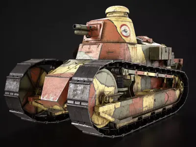 Renault FT17 Light Tank Low-poly 3D model by zefy93