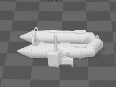 zodiac rubber boat scale h0 1-87 3D print model