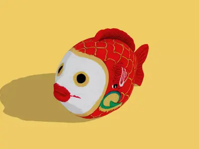 Chinese fish puppet Low-poly 3D model