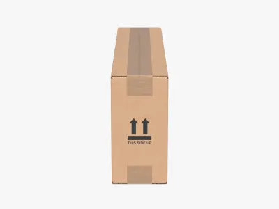 Cardboard Box 50x10x20 Closed 3D model