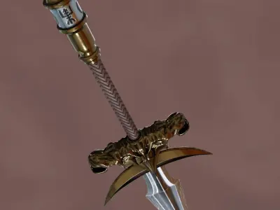 Medieval Sword Low-poly 3D model 21