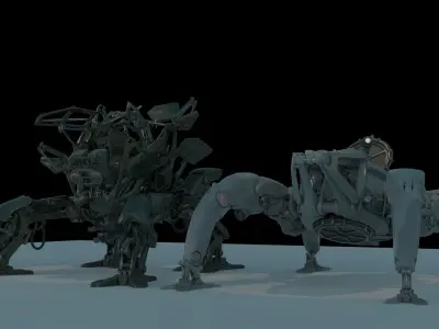 Sci-fi Mecha And Military vehicles Pack Low-poly 3D model