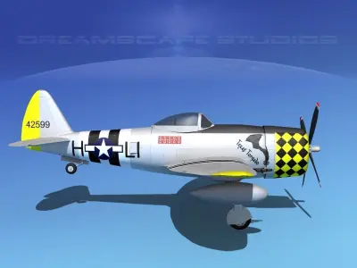 Republic P-47D Thunderbolt V07 3D model