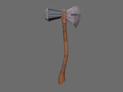 Thor Stormbreaker Low Poly Stylized Handpainted Low-poly 3D model