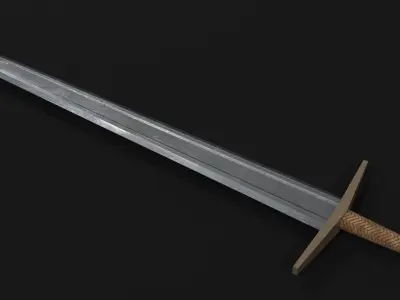 LowPoly Medieval Sword GameReady Weapon Asset Low-poly 3D model