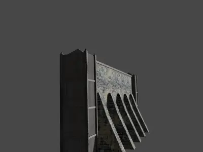 Stone Wall Low-poly 3D model