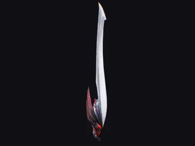 Sword Magical Cutting Fantasy Melee Dagger Iron Blade Saber Low-poly 3D model 2