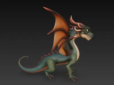 Dragon Realistic 3D Model Basic - Low Poly Realistic Low-poly 3D model 2