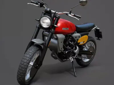 Fantic Caballero 500 Scrambler - High Quality 3D Model 3D model