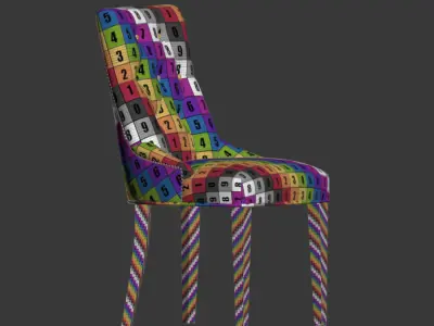 Dining Set table and chairs velvet 3D model purchase