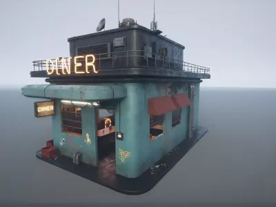 Cyberpunk Diner 3D model