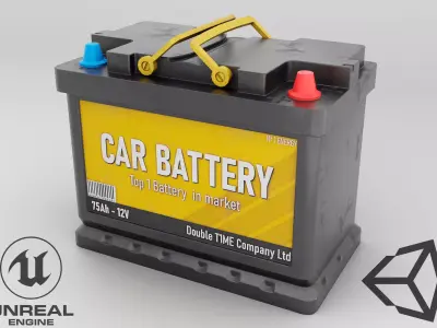 LOW POLY Car Battery 3D model Low-poly 3D model