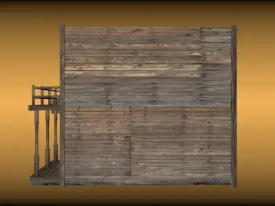 Old saloon  Low-poly 3D model