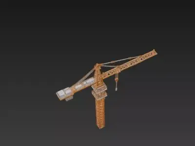 Industrial Tower Crane 3D Model - Construction Site Machinery 3D model