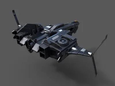 Scifi space ship Starship 3D model Low-poly 3D model