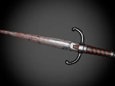 Dagger two swords Low-poly 3D model