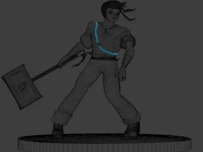 Stylized Character Dolphin Warrior  Low-poly 3D model