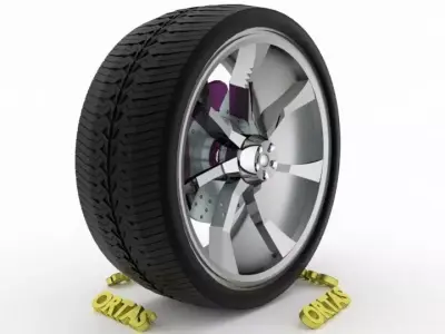 ORTAS CAR WHEEL RIM 131 GAME READY WHEEL RIM TIRE 3D model