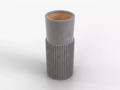 Vase Concrete Tall Low-poly 3D model