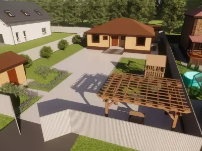 THE HOUSE IS ONE-STOREY 3D model