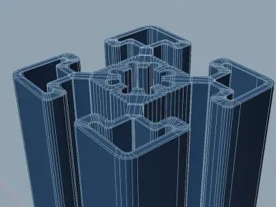 8020 45mm 4-slot extrusion 3D model