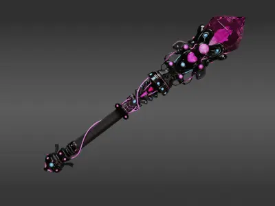 Girly Crystal Aether Rod Free 3D model