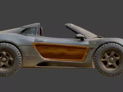 Desert Outlaw Pursuit Supercar Low-poly 3D model