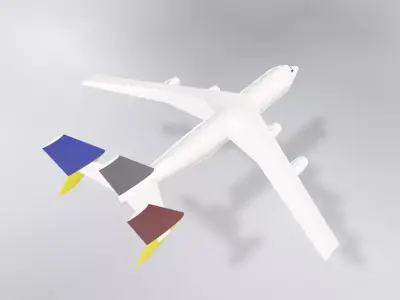 Fictional Tri-Tail Heavy Cargo Aircraft 3D model