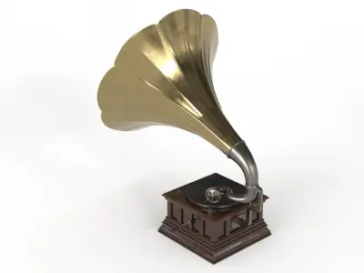 Gramophone old Low-poly 3D model