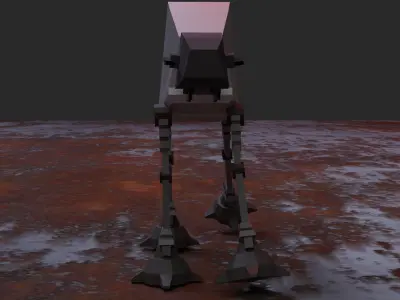 Robot low poly full rigged blender Low-poly 3D model