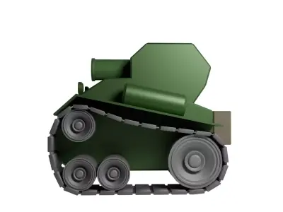 low poly tank  Free low-poly 3D model