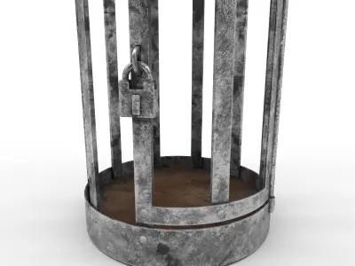 Metallic prison cage 2 Low-poly 3D model