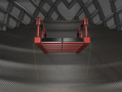 Sci-Fi Stairs - 27 - Red Version Low-poly 3D model