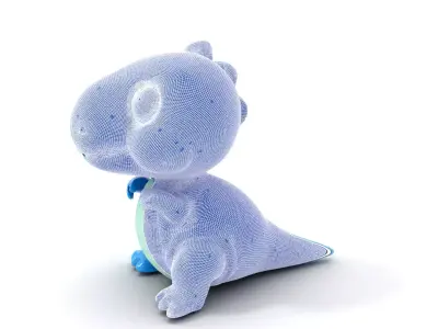 Blue Dinosaur Figure model pack Low-poly 3D model