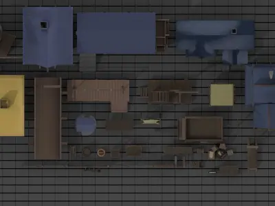 Medieval Low poly pack Low-poly 3D model
