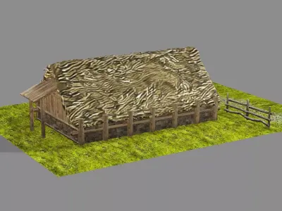Medieval Viking House 05 Game Ready Low-poly 3D Model Low-poly 3D model