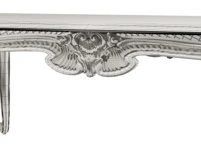 kosovart rococo dining table and chair 3D model