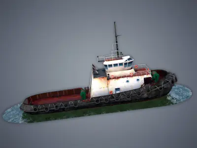 Tugboat Low-poly 3D model