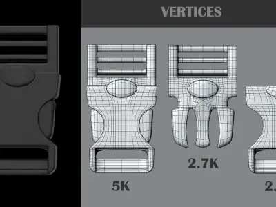 BUCKLES Low-poly 3D model