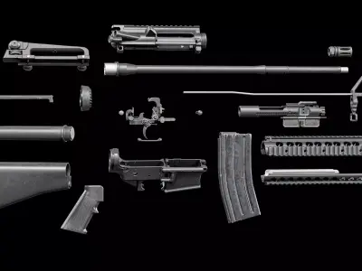 M16 Modular Colt M16A4 AR 15 Low-poly 3D model