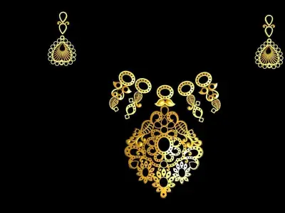 mango Necklace and heart design 3D print model