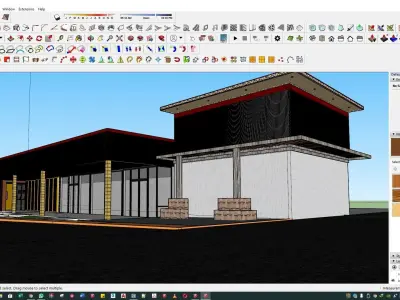 shops front redesign sketchup model with lumion 3D model