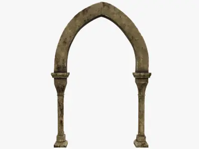 Column wooden arch Low-poly 3D model