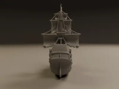 wooden ship 3D print model by CRS3D