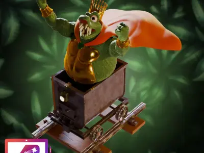 DK64 King K Rool cover art 3D print model