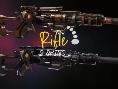 Rifle VerG Low-poly 3D model