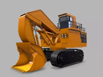 Industrial Vehicle Excavator2 Low-poly 3D model
